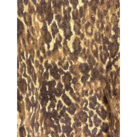 Reformation Brown Animal Leopard Print‎ V-Neck Cropped Sweater Size Small - Picture 3 of 6